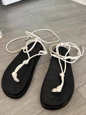 Aqua Strappy Sandals (size 8)